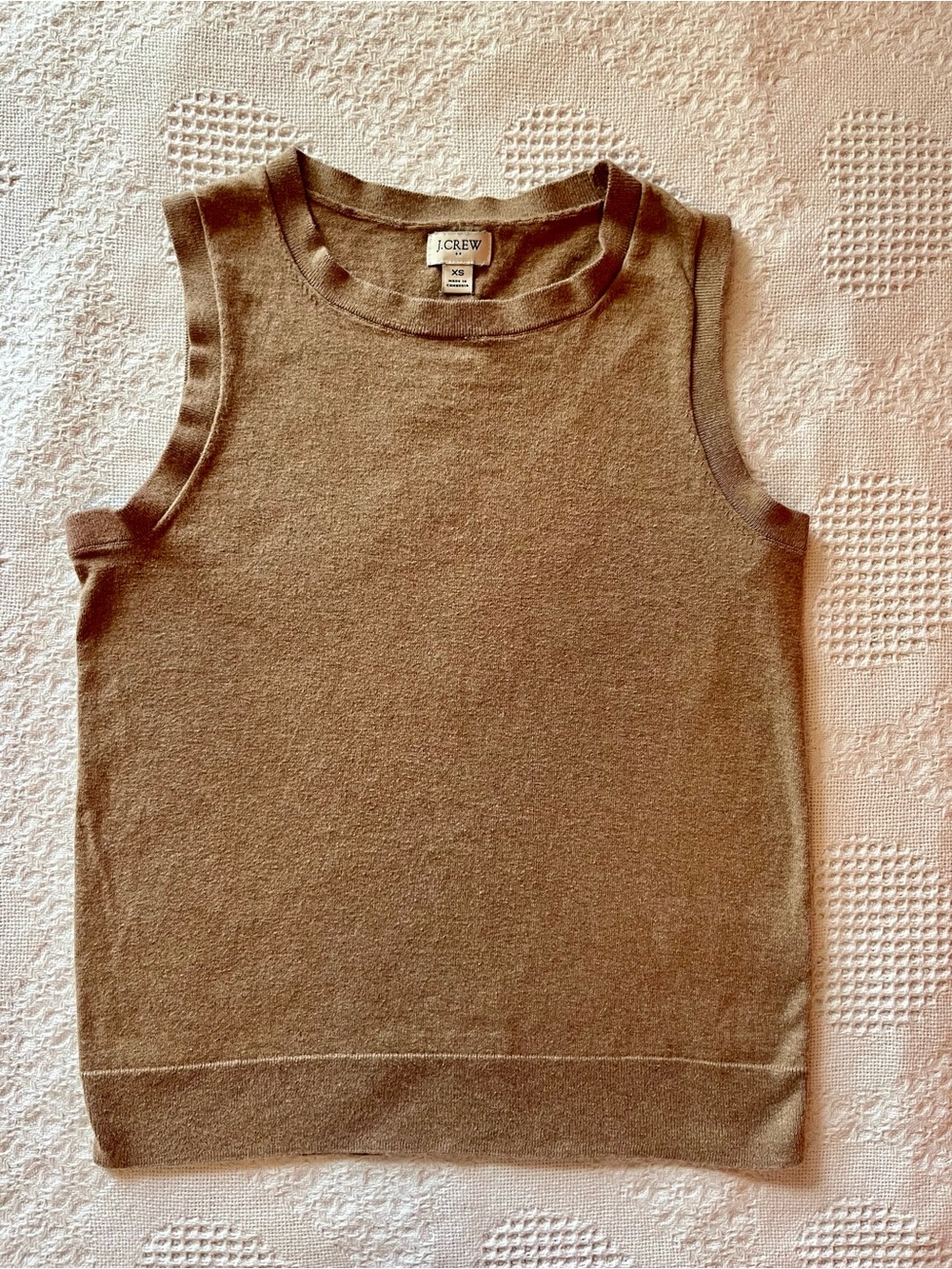 J. Crew Sleeveless Knit Tank Top in Light Brown